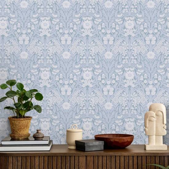 Vild eng Misty Blue Baggrund
