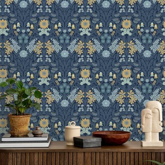 Villi niitty Navy Indigo Taustakuva