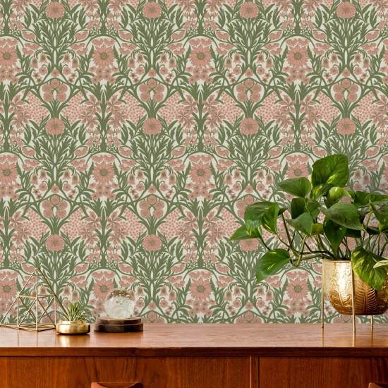 Prairie sauvage Papier peint Sage Pink
