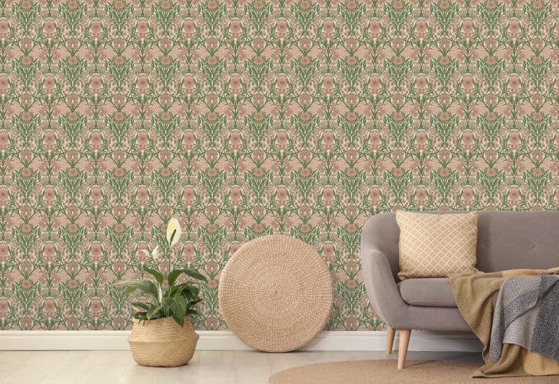 Prairie sauvage Papier peint Sage Pink