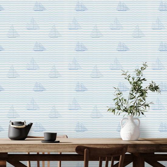 Sailboats Blue Wallpaper