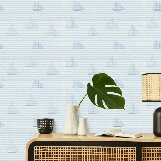 Sailboats Blue Wallpaper
