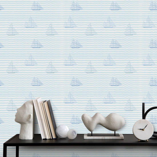 Veleiros Papel de parede azul
