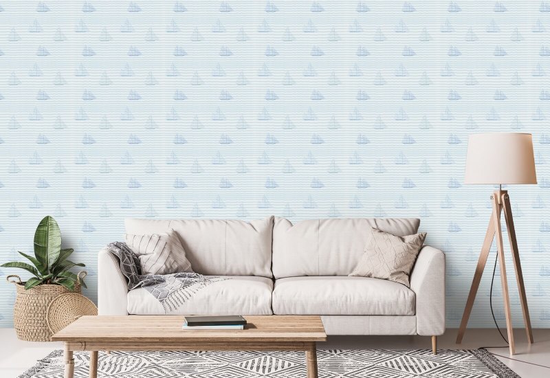 Veleiros Papel de parede azul