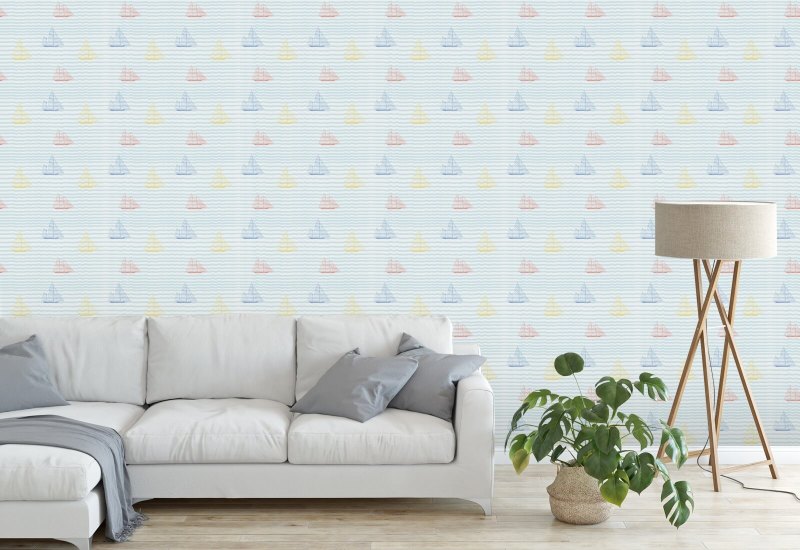 Zeilboten Popsicle behang