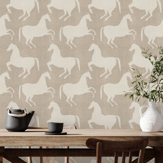 Paper Horses Raw Linen Wallpaper