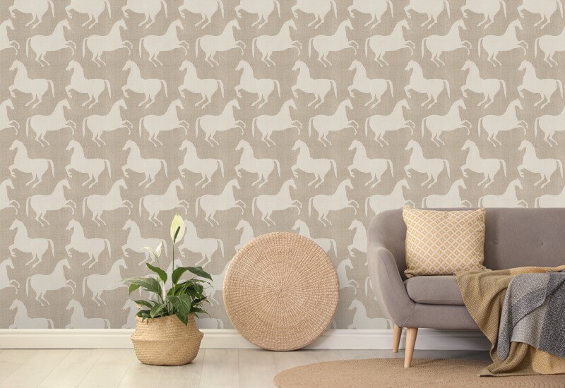Paper Horses Raw Linen Wallpaper
