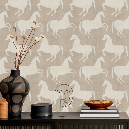 Paper Horses Rauw linnen behang