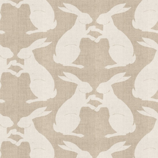 Paper Rabbits Raw Linen Wallpaper