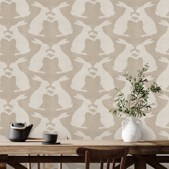 Lapins en papier Papier peint Raw Linen