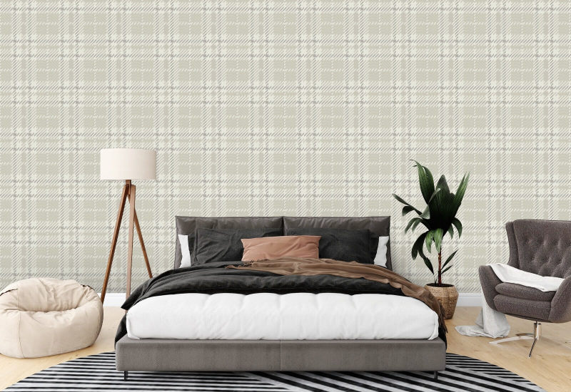 Clark Plaid Berteau Beige Bakgrunn