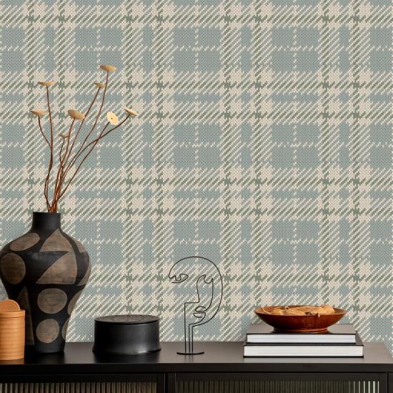 Clark plaid Lake Shore blauwe achtergrond