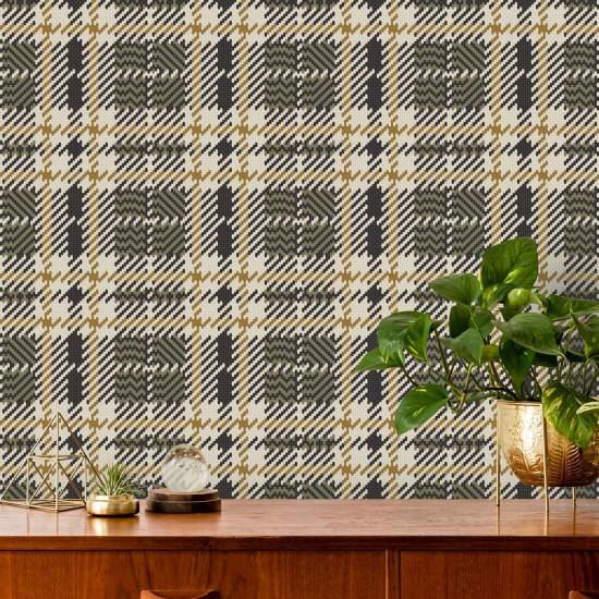 Clark Plaid Wood Lawn Grønn Bakgrunn