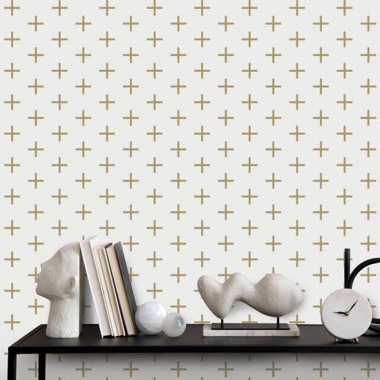 Adição Papel de parede dourado ocre