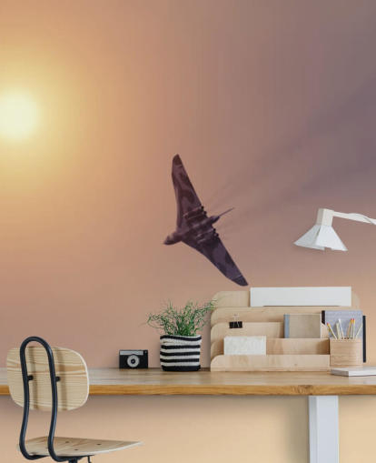 customizable aircraft wallpaper mural called Vulcan Bomber Towards the Sun customizable aircraft wallpaper mural called Vulcan Bomber Towards the Sun