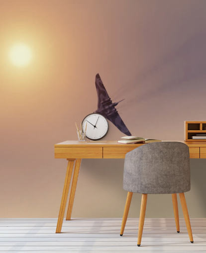 customizable aircraft wallpaper mural called Vulcan Bomber Towards the Sun