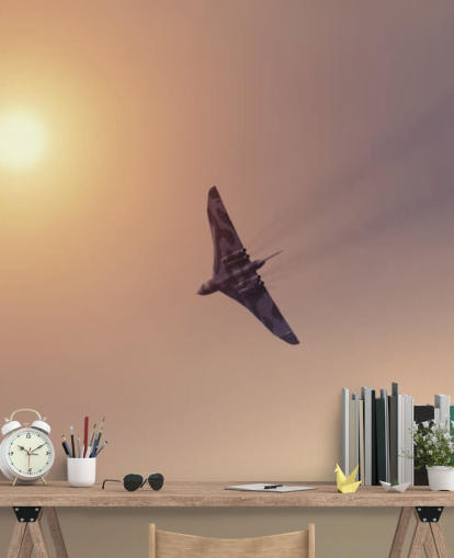 tilpassbart fly-tapetveggmaleri kalt Vulcan Bomber Towards the Sun tilpassbart fly-tapetveggmaleri kalt Vulcan Bomber Towards the Sun