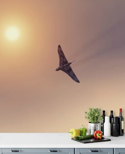 customizable aircraft wallpaper mural called Vulcan Bomber Towards the Sun customizable aircraft wallpaper mural called Vulcan Bomber Towards the Sun