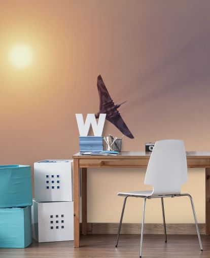 customisable aircraft wallpaper mural called Vulcan Bomber Towards the Sun