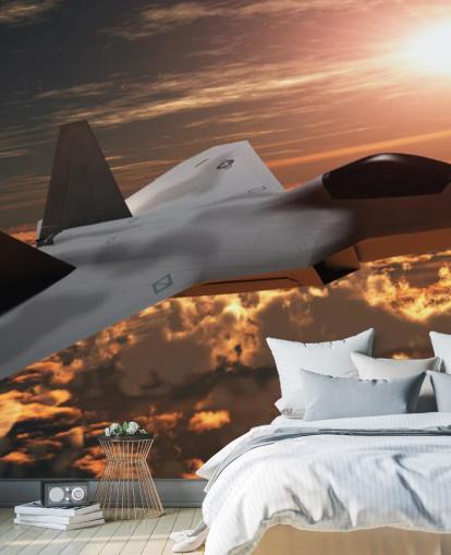 customizable aircraft wallpaper mural called F-22 Fighter Jet