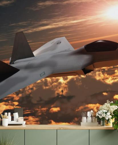 customizable aircraft wallpaper mural called F-22 Fighter Jet