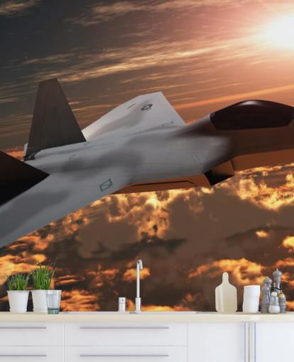 customizable aircraft wallpaper mural called F-22 Fighter Jet