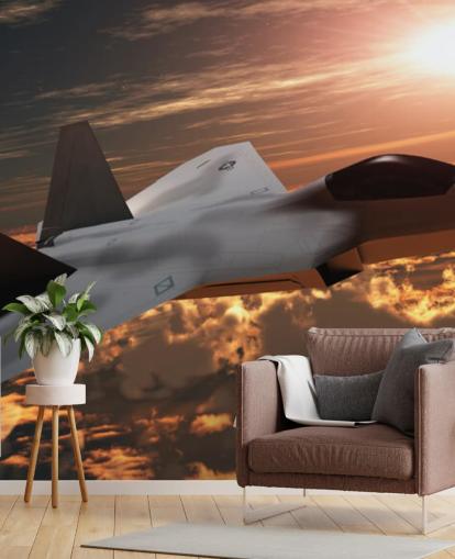 customizable aircraft wallpaper mural called F-22 Fighter Jet