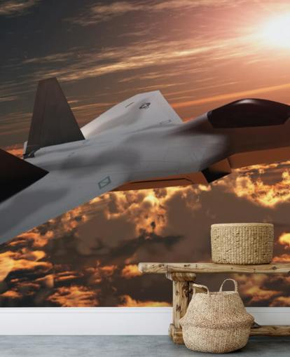 anpassbares Flugzeug-Tapeten-Wandbild namens F-22 Fighter Jet