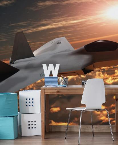 mukautettava lentokoneen taustakuvamaalaus nimeltään F-22 Fighter Jet mukautettava lentokoneen taustakuvamaalaus nimeltään F-22 Fighter Jet