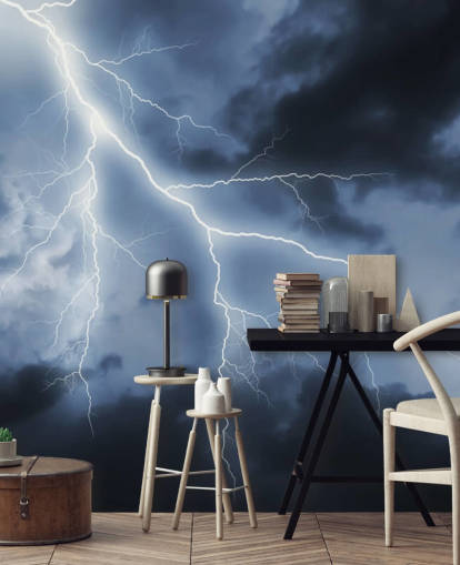 Lightening and Night Sky Wallpaper
