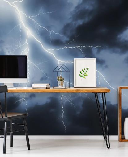 Lightening and Night Sky Wallpaper