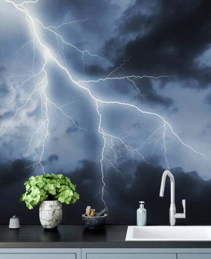 Lightening og Night Sky Baggrund
