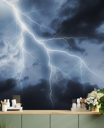 Lightening and Night Sky Wallpaper