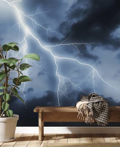 Lightening og Night Sky Bakgrunn