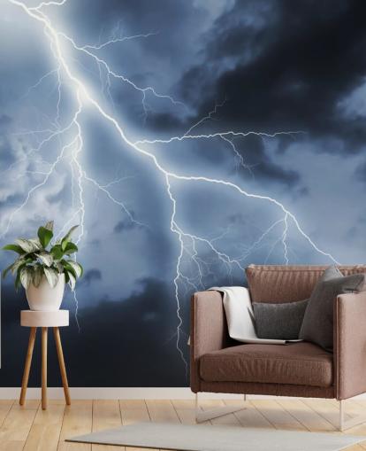 Lightening en Night Sky Wallpaper