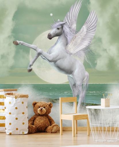 Papier Peint Licorne Blanche