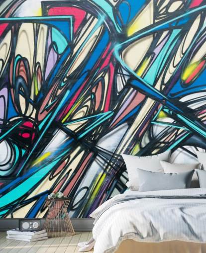 Papel pintado de graffiti irregular y colorido Papel pintado de graffiti irregular y colorido
