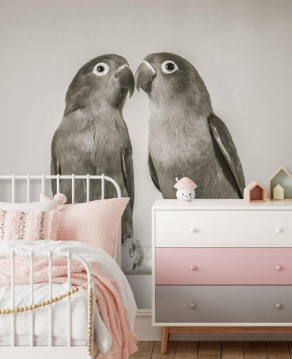 sort/hvidt fuglemaleri kaldet Love Birds af Assaf Frank sort/hvidt fuglemaleri kaldet Love Birds af Assaf Frank