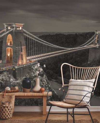murale con ponte in bianco e nero chiamato Clifton Suspension Bridge di Assaf Frank murale con ponte in bianco e nero chiamato Clifton Suspension Bridge di Assaf Frank