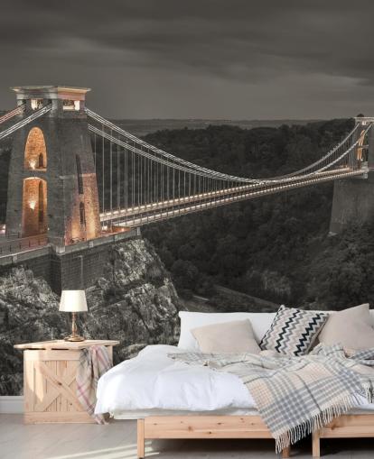 murale con ponte in bianco e nero chiamato Clifton Suspension Bridge di Assaf Frank murale con ponte in bianco e nero chiamato Clifton Suspension Bridge di Assaf Frank