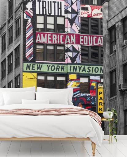 kleurrijke op maat gemaakte straatkunstmuurschildering in New York genaamd Urban Canvas, New York door Assaf Frank