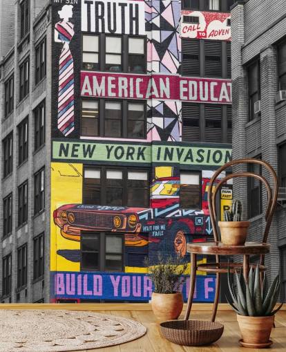 mural colorido de arte de rua personalizado da cidade de Nova York chamado Urban Canvas, Nova York, de Assaf Frank