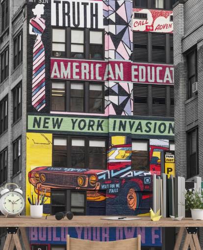 colourful custom new york city street art mural called Urban Canvas, New York by Assaf Frank