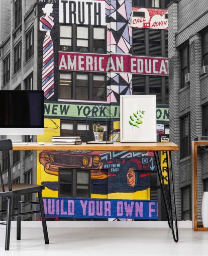 colorful custom new york city street art mural called Urban Canvas, New York by Assaf Frank