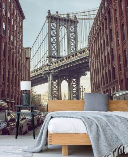 anpassad väggmålning i New York som heter Dumbo Manhattan Bridge View av Assaf Frank