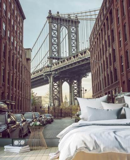 murale personalizzato di New York City chiamato Dumbo Manhattan Bridge View di Assaf Frank murale personalizzato di New York City chiamato Dumbo Manhattan Bridge View di Assaf Frank