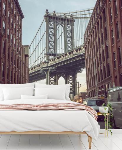 custom new york city mural called Dumbo Manhattan Bridge View by Assaf Frank