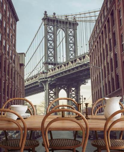 aangepaste muurschildering in New York genaamd Dumbo Manhattan Bridge View door Assaf Frank aangepaste muurschildering in New York genaamd Dumbo Manhattan Bridge View door Assaf Frank