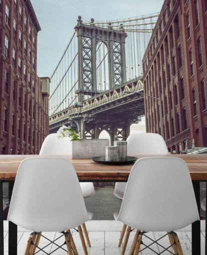 custom new york city mural called Dumbo Manhattan Bridge View by Assaf Frank custom new york city mural called Dumbo Manhattan Bridge View by Assaf Frank