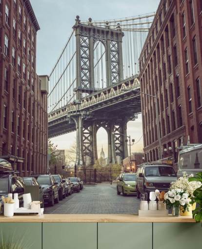 brugerdefineret New York City-vægmaleri kaldet Dumbo Manhattan Bridge View af Assaf Frank brugerdefineret New York City-vægmaleri kaldet Dumbo Manhattan Bridge View af Assaf Frank